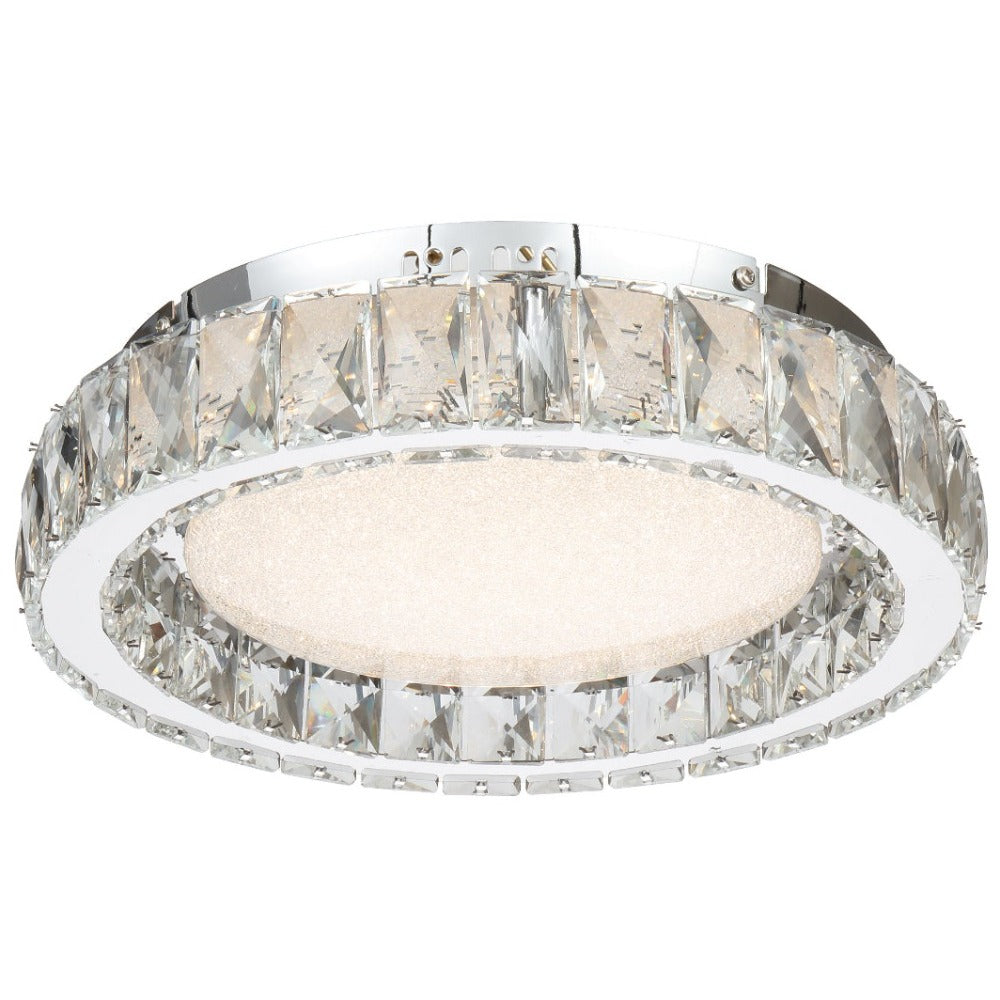 Buy LED Oyster Lights Australia ZAYLA LED Oyster Light W340mm Chrome 3CCT - ZAYLA OY34-CH3C