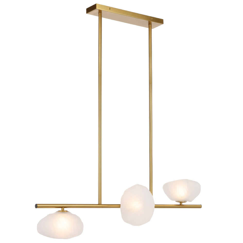 Buy Pendant Lights Australia ZECCA Pendant 3 Lights Antique Gold / Frost - ZECCA PE3H-AGFR
