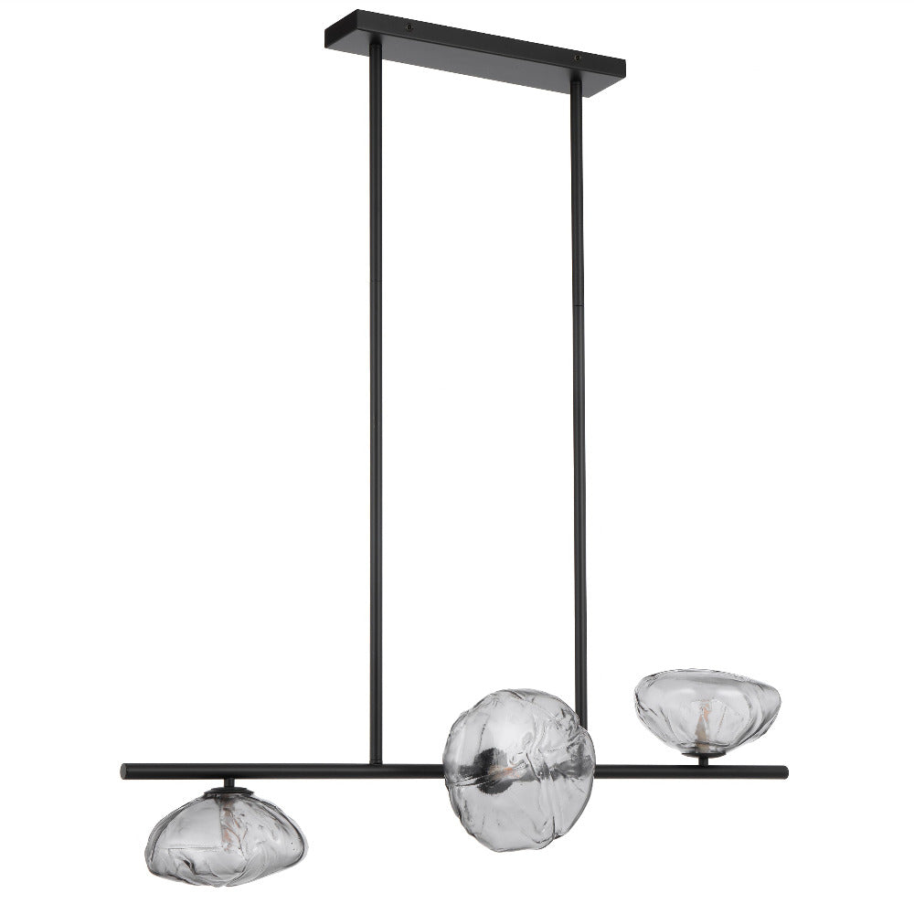 Buy Pendant Lights Australia ZECCA Pendant 3 Lights Black / Smoke - ZECCA PE3H-BKSM