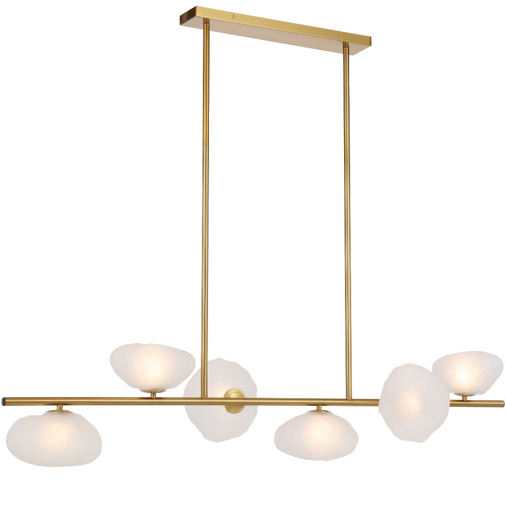 ZECCA Pendant 6 Lights Antique Gold / Frost - ZECCA PE6-AGFR