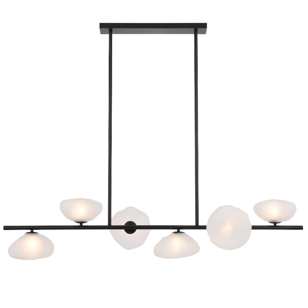 Buy Pendant Lights Australia ZECCA Pendant 6 Lights Black / Frost - ZECCA PE6-BKFR