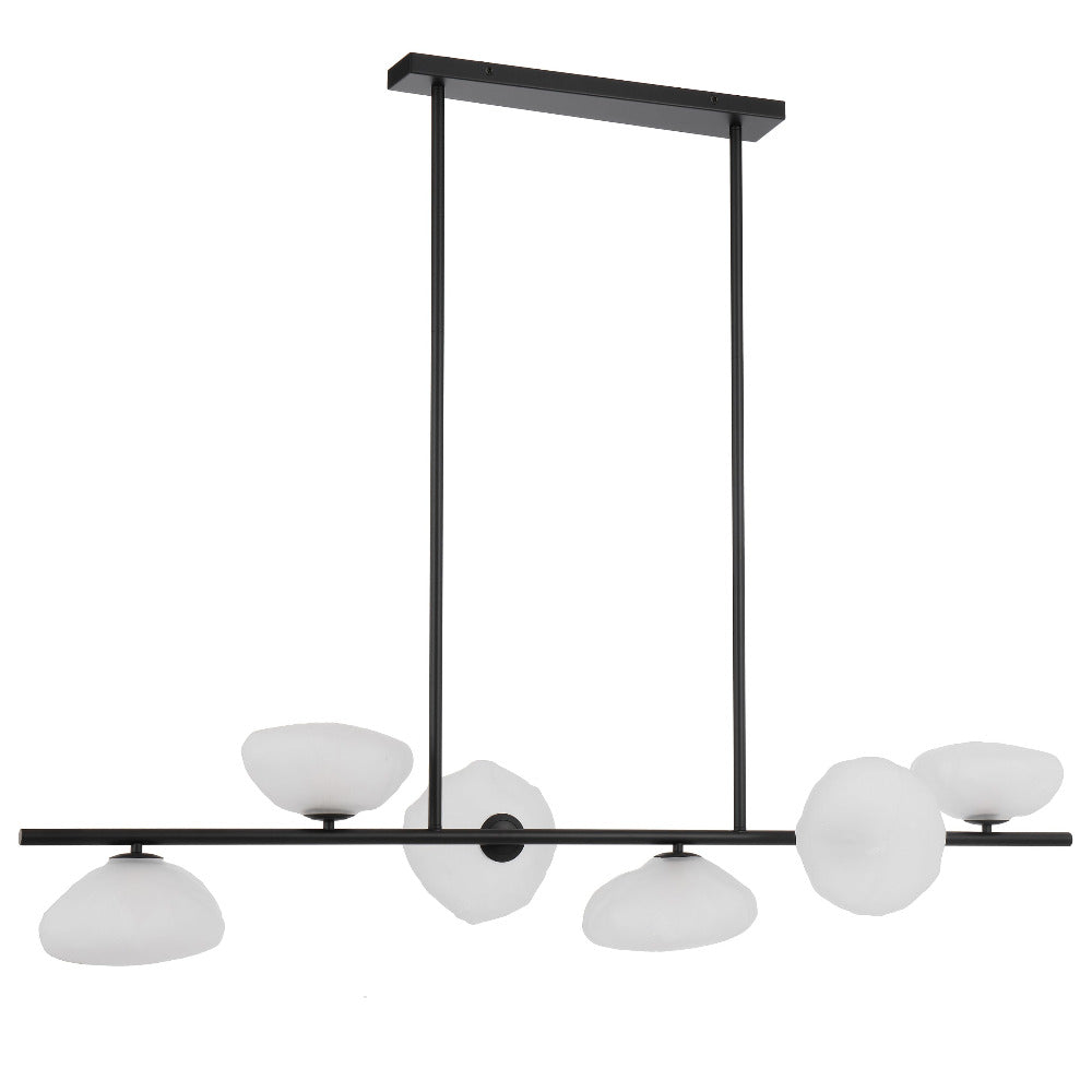 Buy Pendant Lights Australia ZECCA Pendant 6 Lights Black / Frost - ZECCA PE6-BKFR