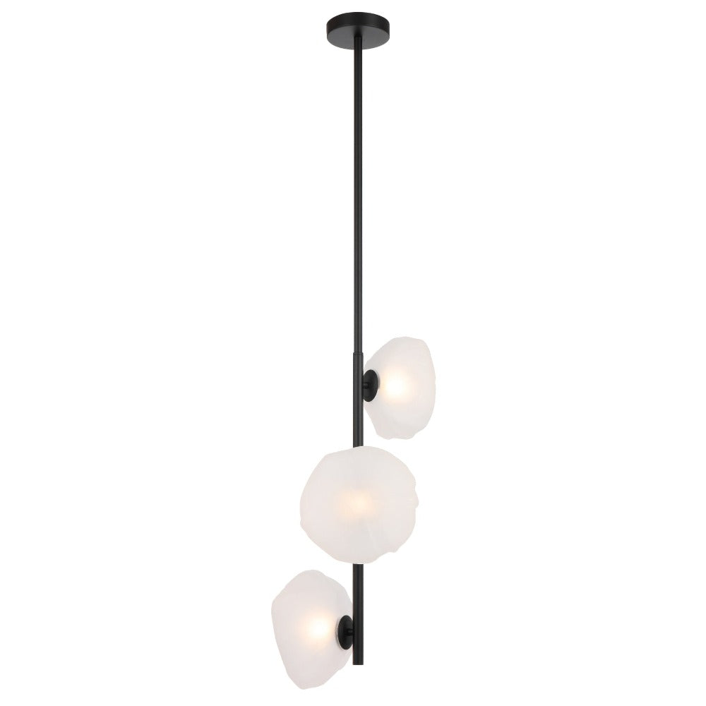 ZECCA 3 Lights Vertical Pendant Black / Frost - ZECCA PE3V-BKFR