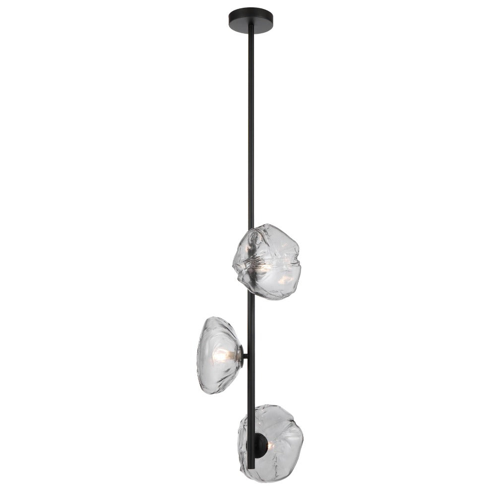 ZECCA 3 Lights Vertical Pendant Black / Smoke- ZECCA PE3V-BKSM