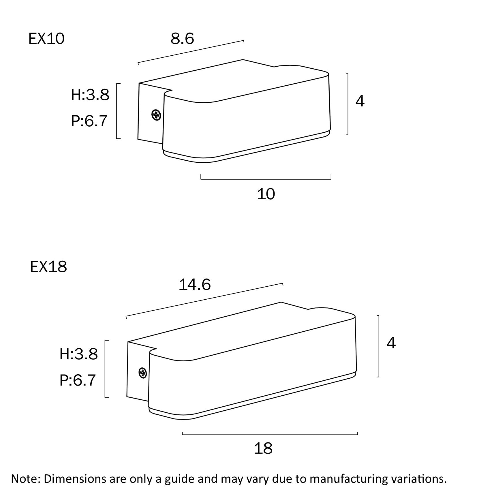 Ziron LED 180mm Wall Light 5W Tri Colour White - ZIRON EX18-WH