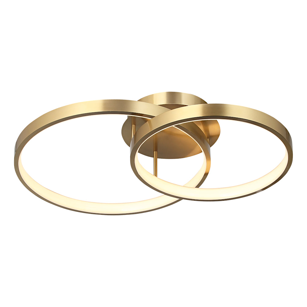 Zola Semi Flush Mount 2 Lights Gold 3000K - ZOLA2GLD