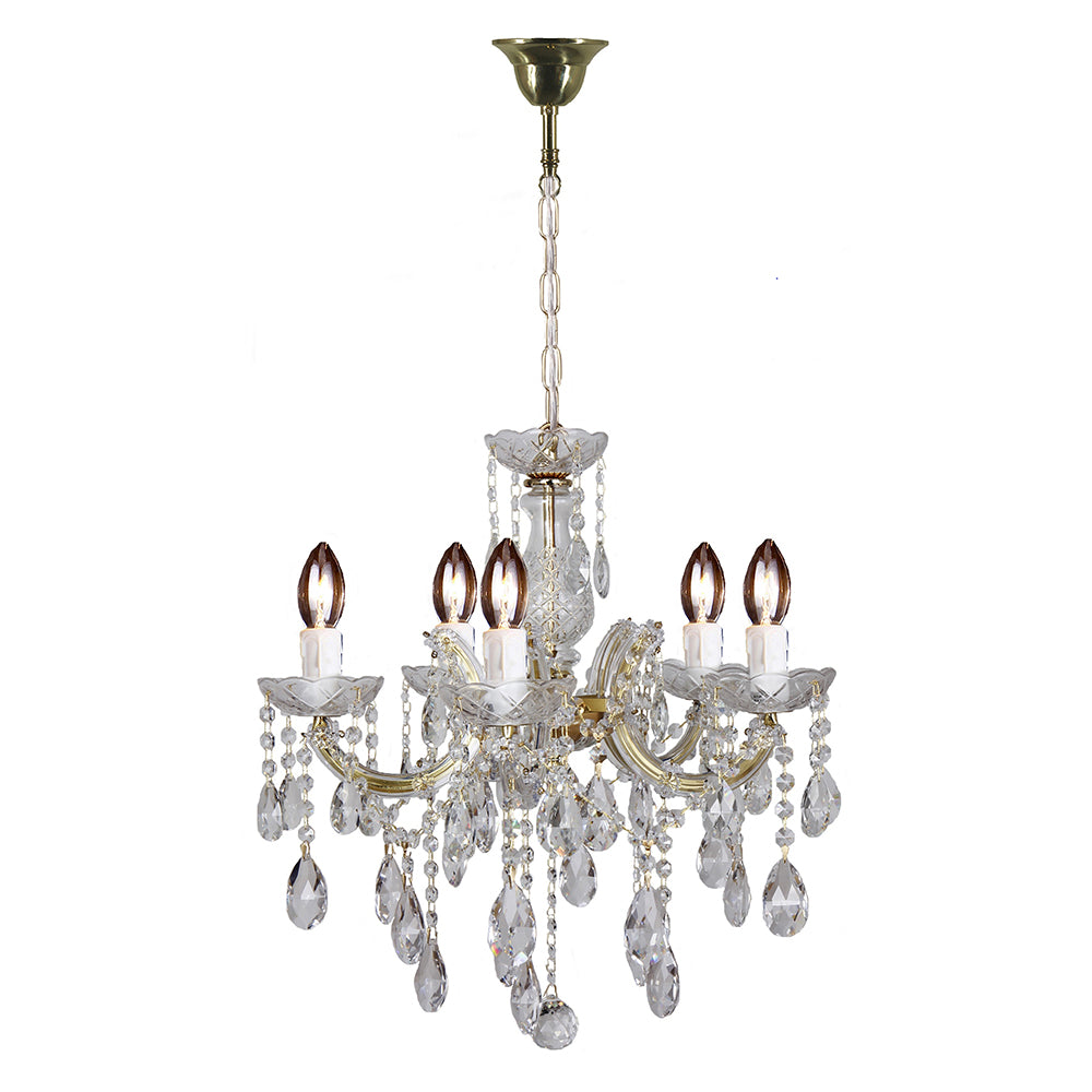 Zurich Chandelier 5 Lights Gold Aluminium - 1000624