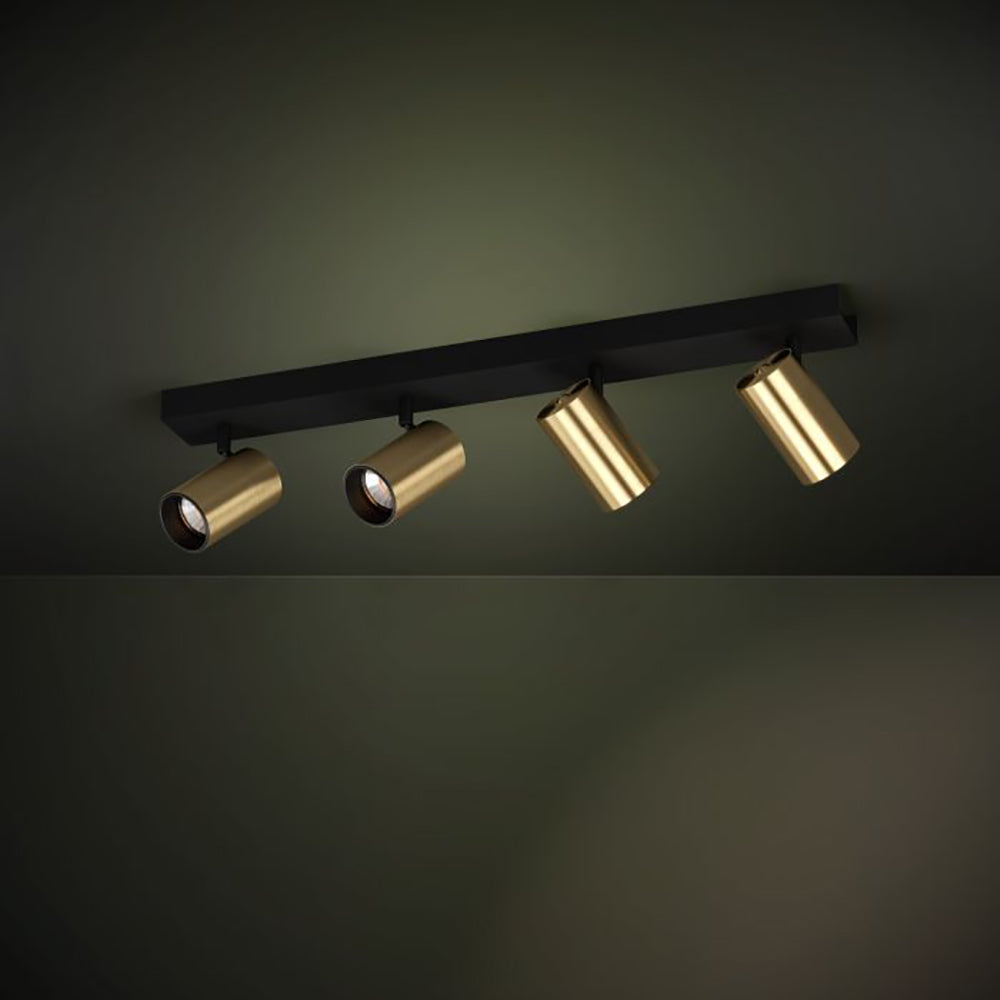 Buy Spotlights Australia Cumaribo Spot 4 lights Black / Brass Steel - 390085N