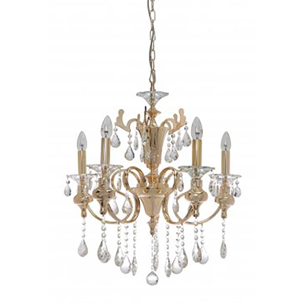 Buy Chandeliers Australia Fiorentino Lighting - AMATRICE 5 Light Gold Crystal Chandelier