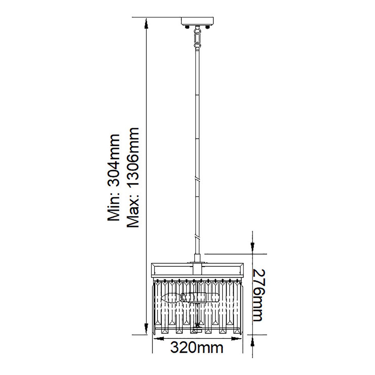 Aries Small 4 Light Pendant Polished Nickel - ARIES-4P-S