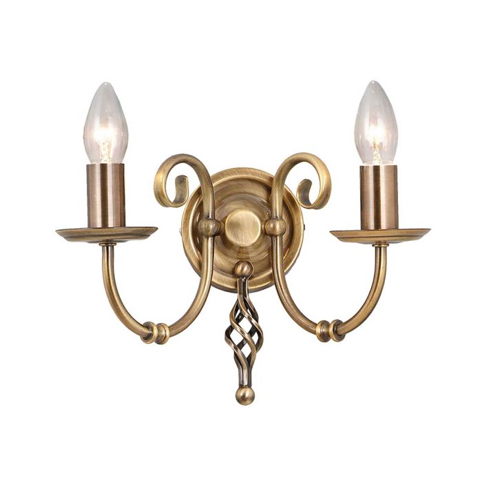 Aries 2 Light Wall Light Aged Brass - ART2-AGD-BRASS