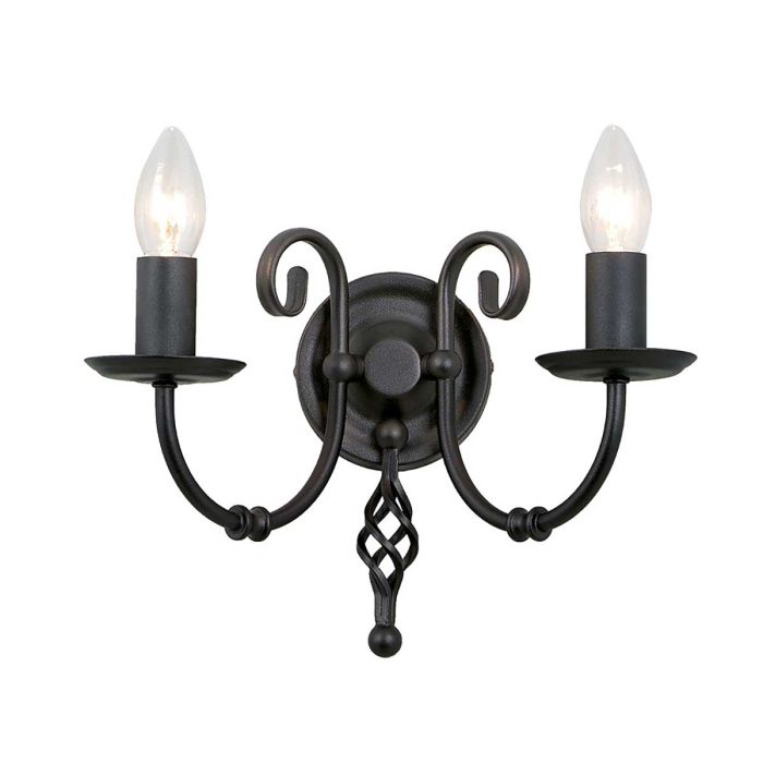 Aries 2 Light Wall Light Black - ART2-BLACK