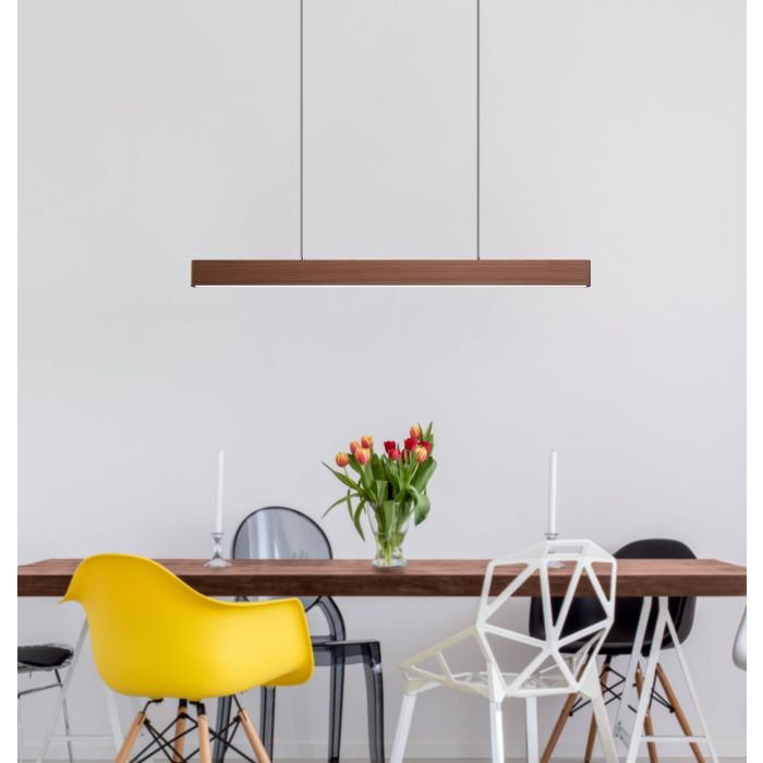 Climene III 1200mm LED Pendant Light 26W Tri Color Dark Brown & White - 206473