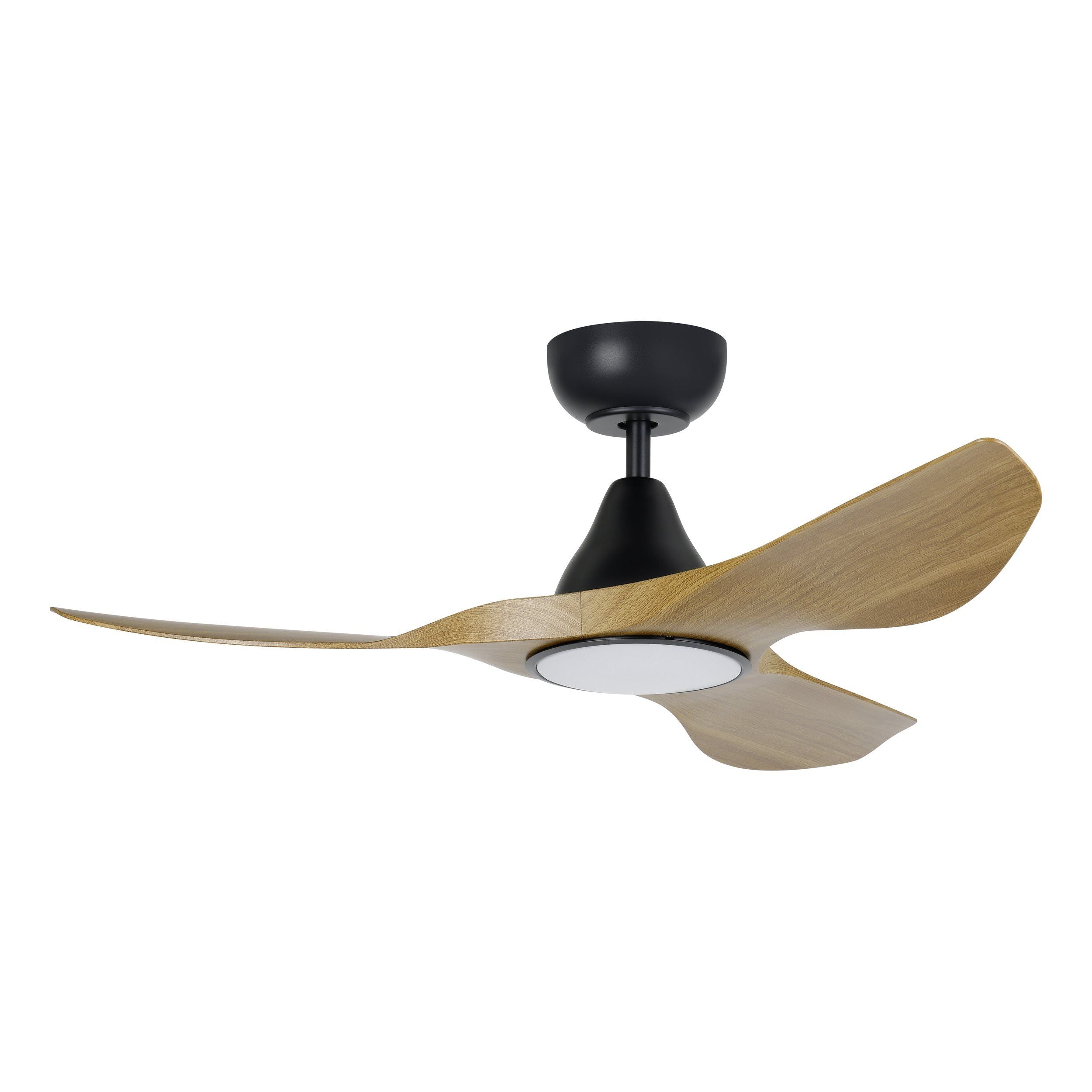 Surf DC Ceiling Fan 40" With LED Light Black With Burmese Teak Blade - 20789317
