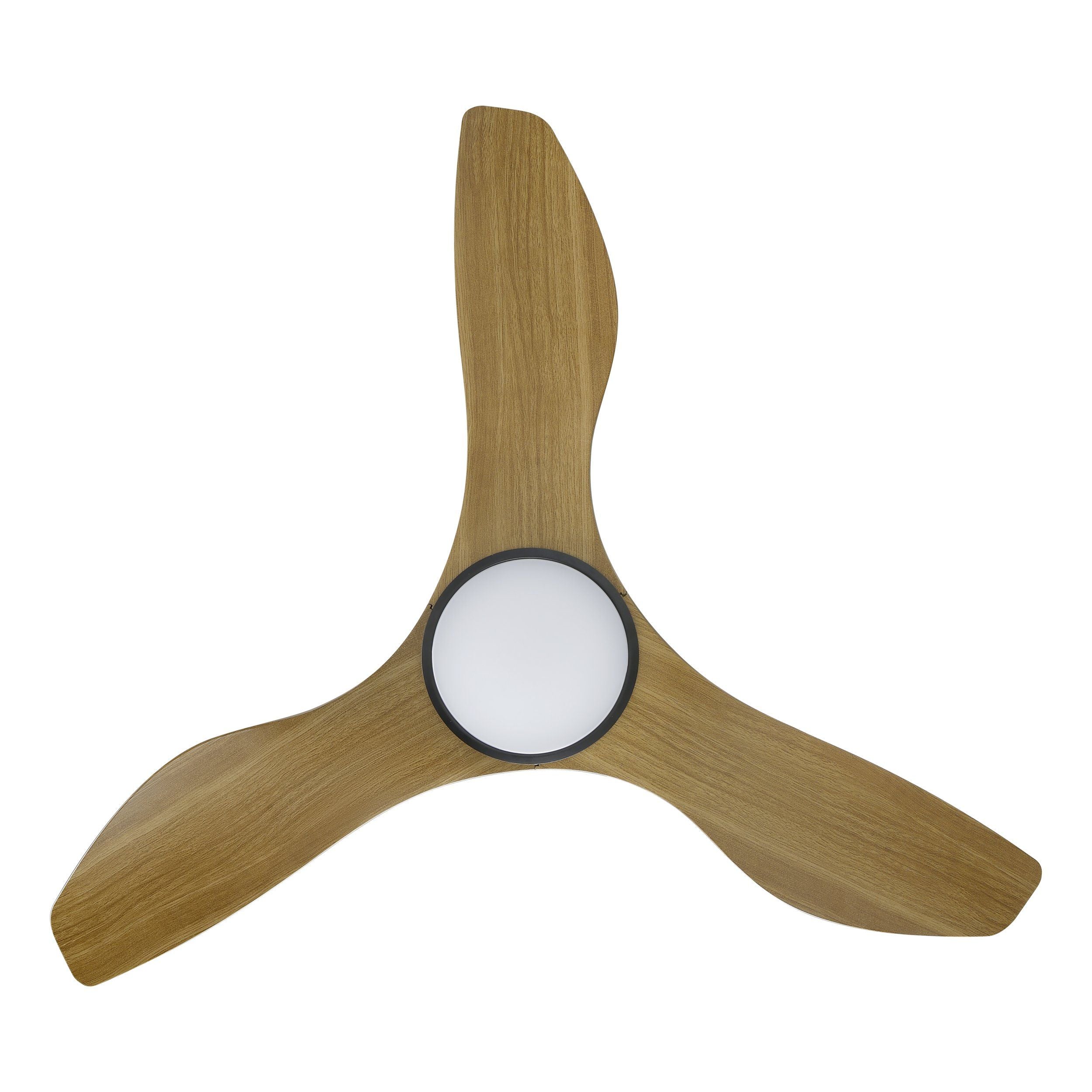 Surf DC Ceiling Fan 40" With LED Light Black With Burmese Teak Blade - 20789317