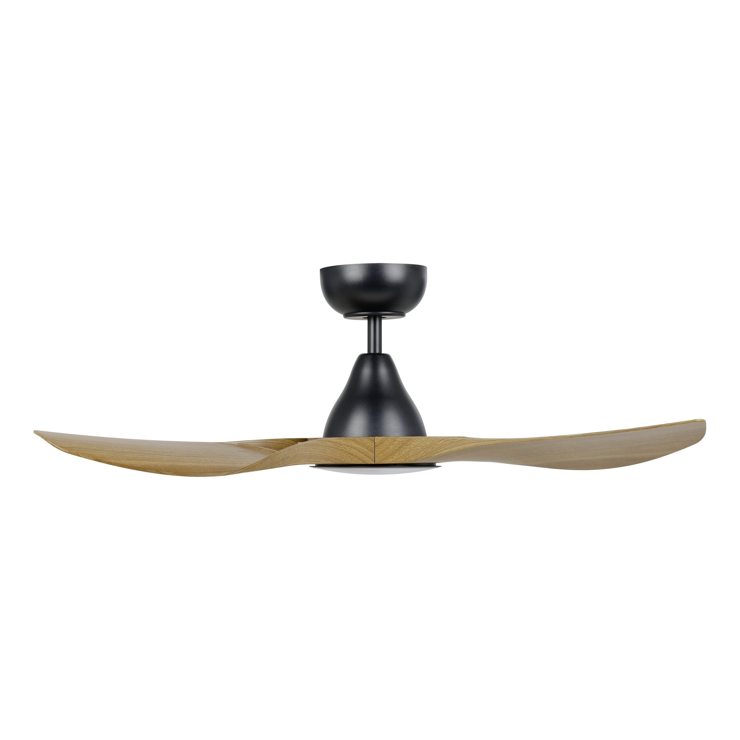 Surf DC Ceiling Fan 40" With LED Light Black With Burmese Teak Blade - 20789317