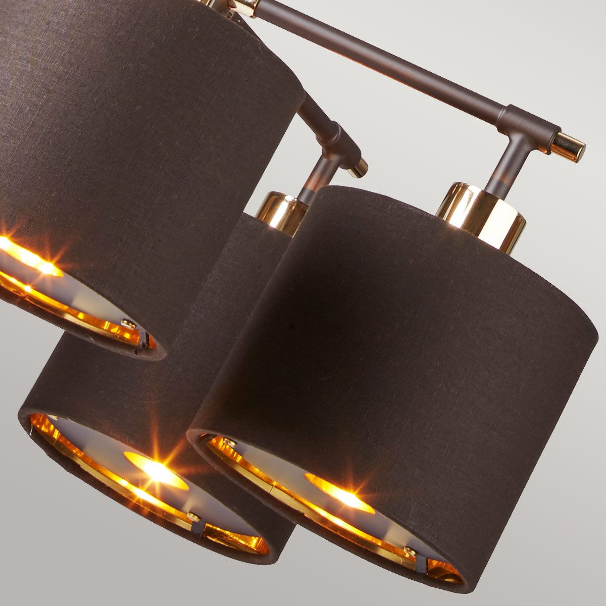 Balance 5 Light Pendant Brown & Polished Brass - BALANCE5-BRPB