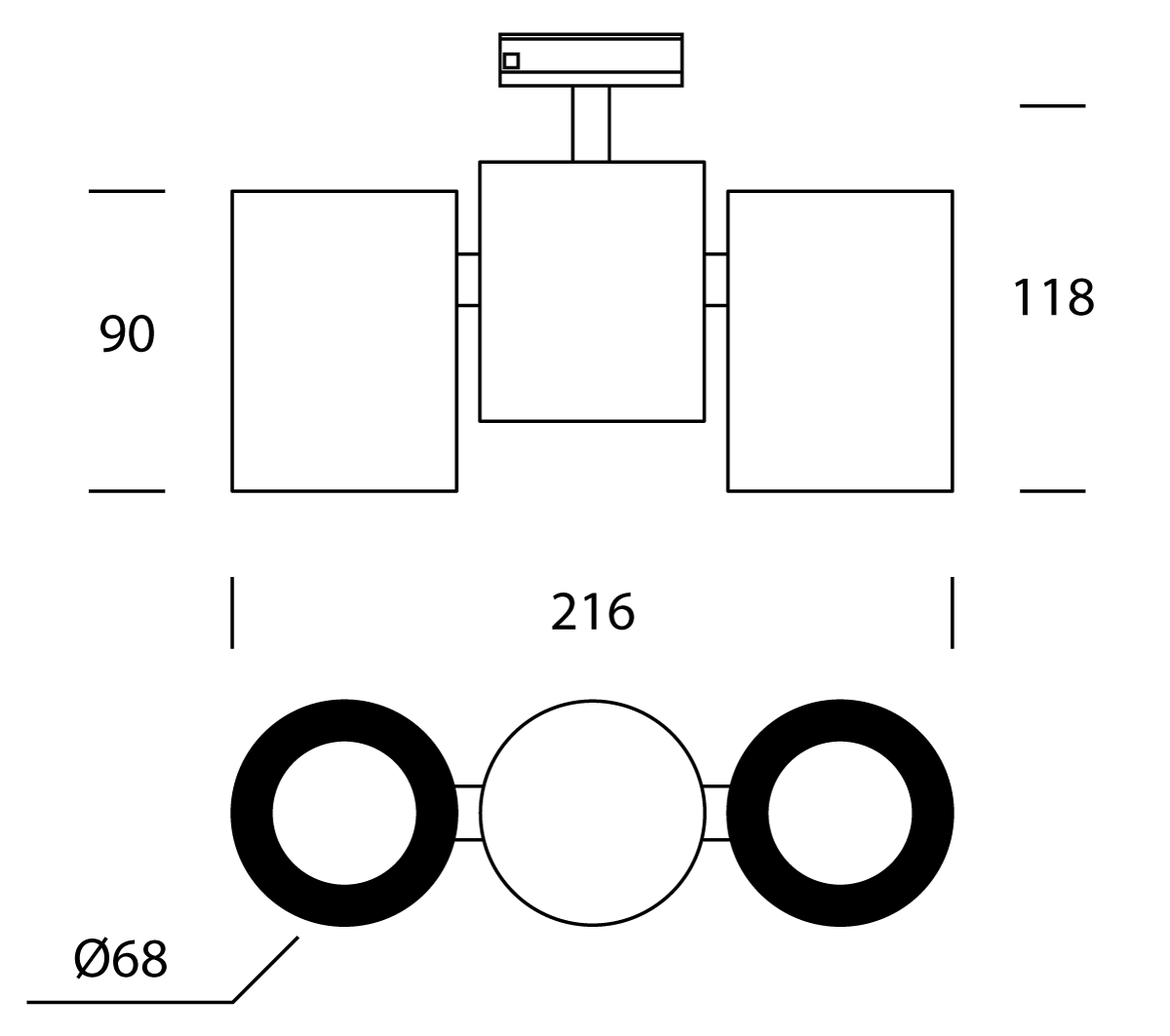 Barro Double Track Spotlight Black - SI TK/BARRO/2/BK