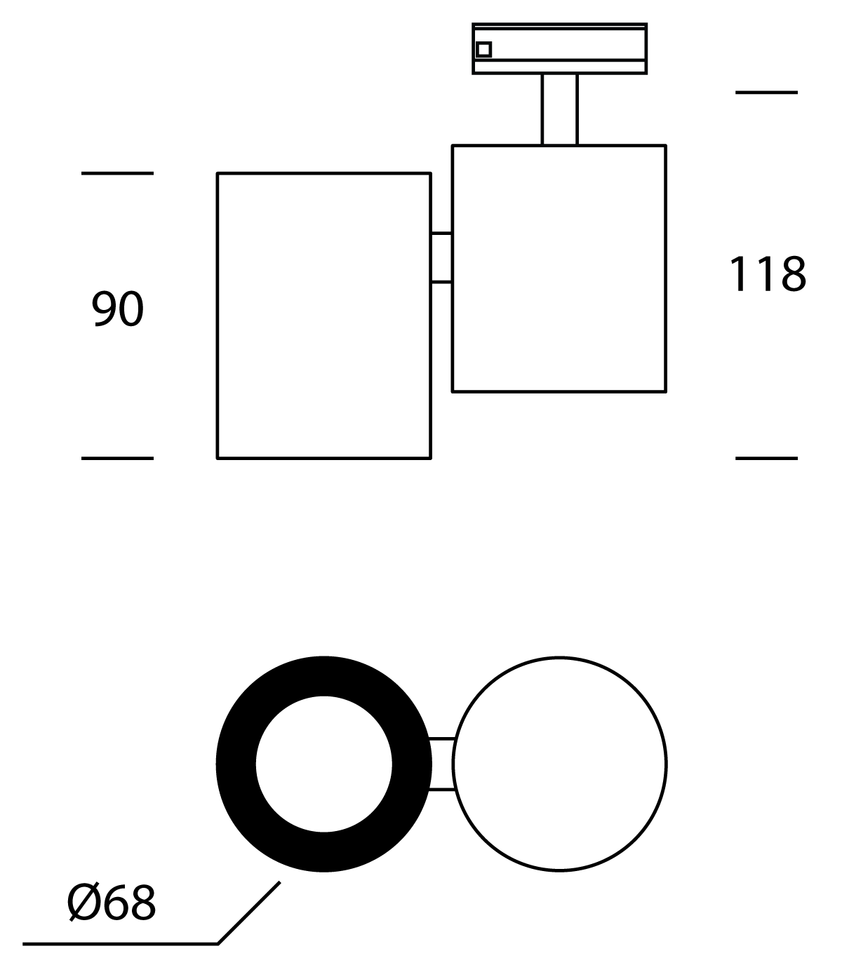 Barro Single Track Spotlight Black - SI TK/BARRO/1/BK