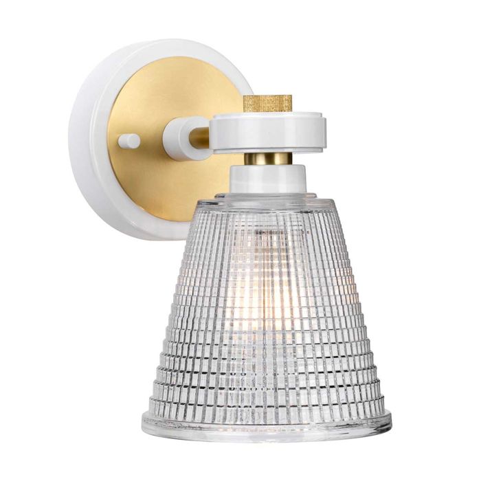 Gunnislake Vanity Light Aged Brass & White - BATH-GUNNIS1-WAB