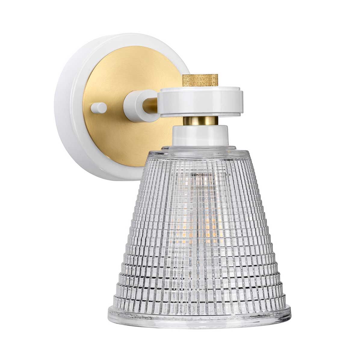 Gunnislake Vanity Light Aged Brass & White - BATH-GUNNIS1-WAB