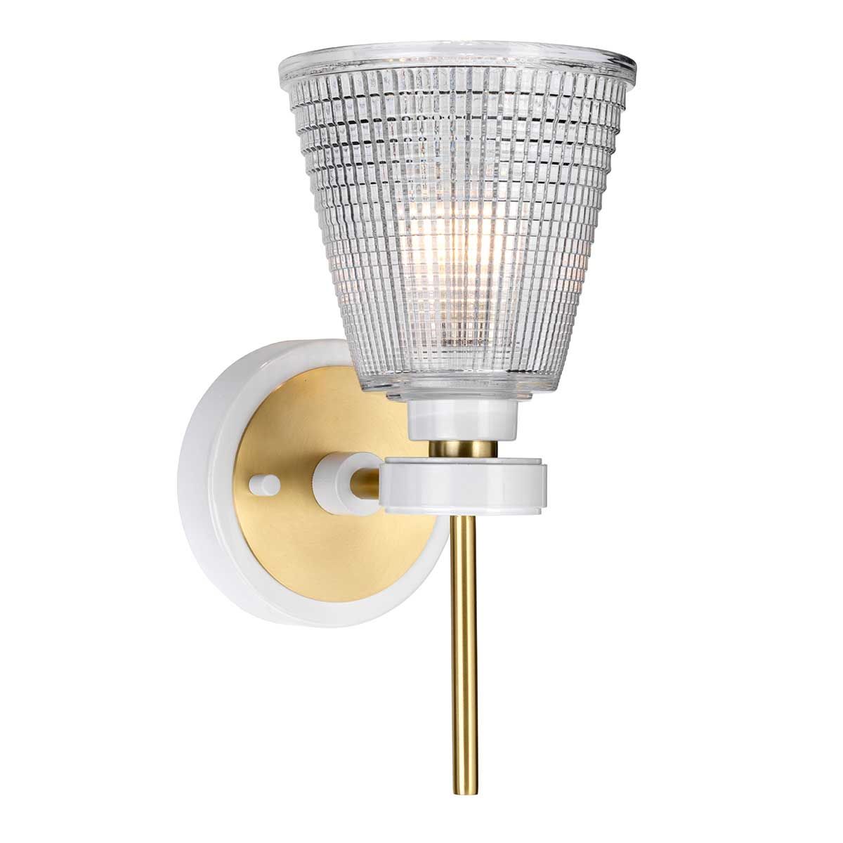 Gunnislake Vanity Light Aged Brass & White - BATH-GUNNIS1-WAB