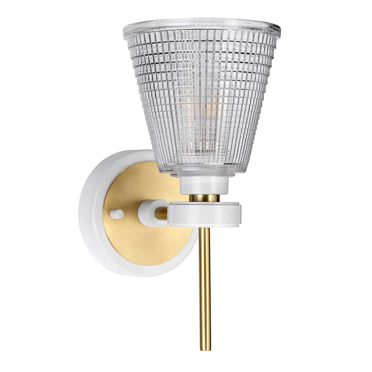 Gunnislake Vanity Light Aged Brass & White - BATH-GUNNIS1-WAB
