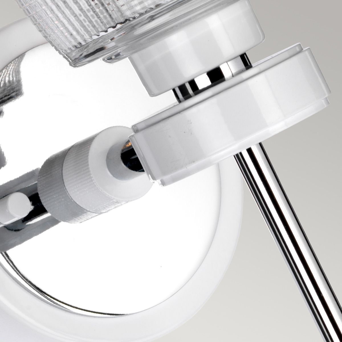 Gunnislake Vanity Light Polished Chrome & White - BATH-GUNNIS1-WPC