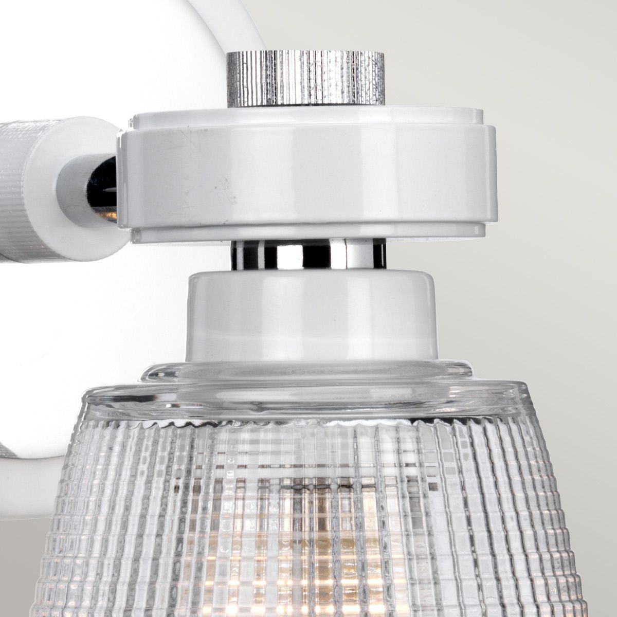 Gunnislake Vanity Light Polished Chrome & White - BATH-GUNNIS1-WPC