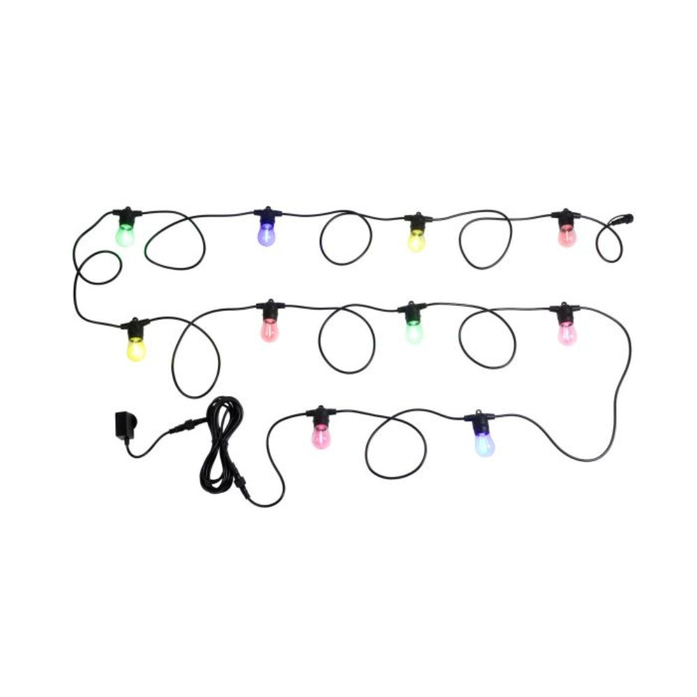 Buy Festoon Lights Australia Festoon Solar 10 Lights 12V L13000mm Black Plastic RGB - 205898N