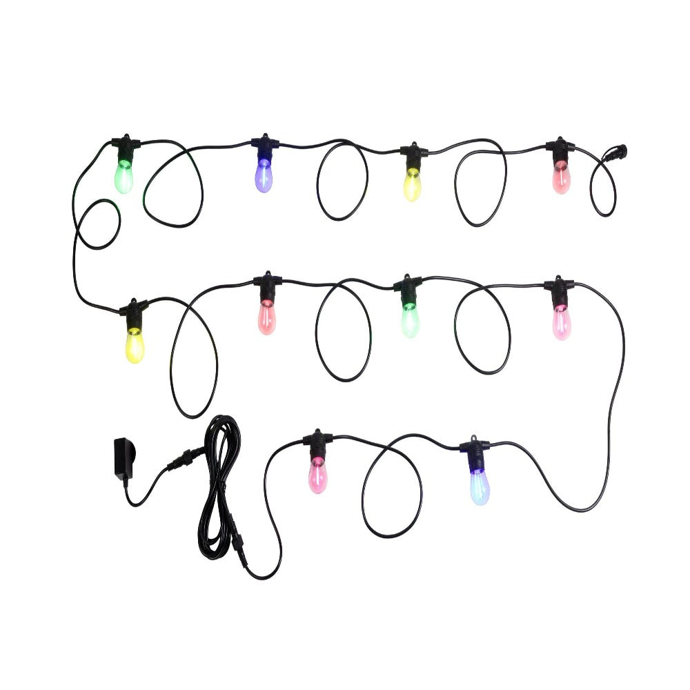 Buy Festoon Lights Australia Festoon 10 Lights 12V L8000mm Black Plastic 2700K - 205972
