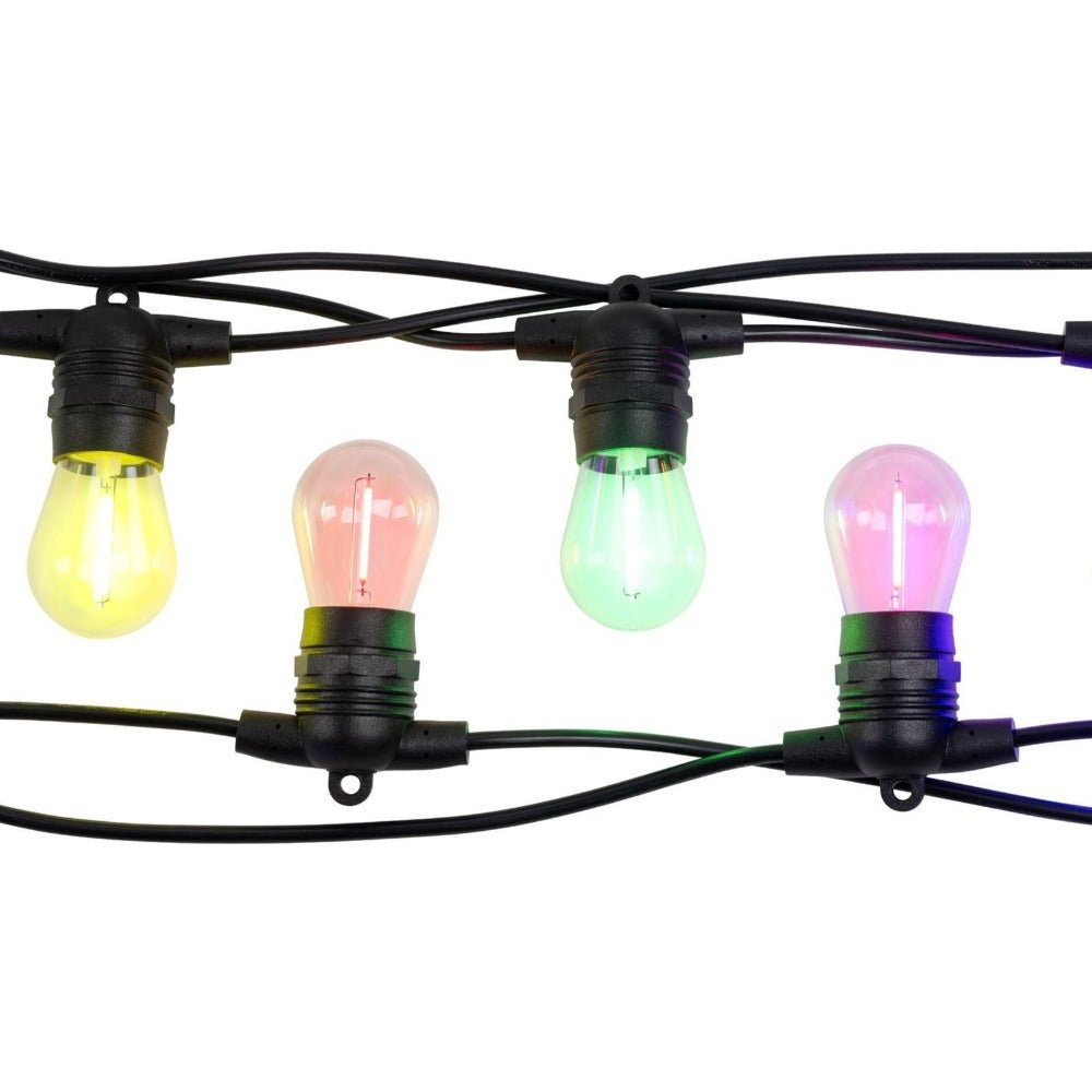 Buy Festoon Lights Australia Festoon 10 Lights 12V L8000mm Black Plastic 2700K - 205972