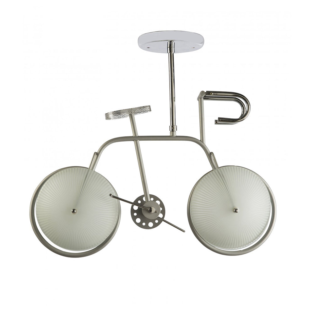 Buy Pendant Lights Australia Fiorentino Lighting - Bicycle 2 Light Chrome Pendant Frost Glass Wheels