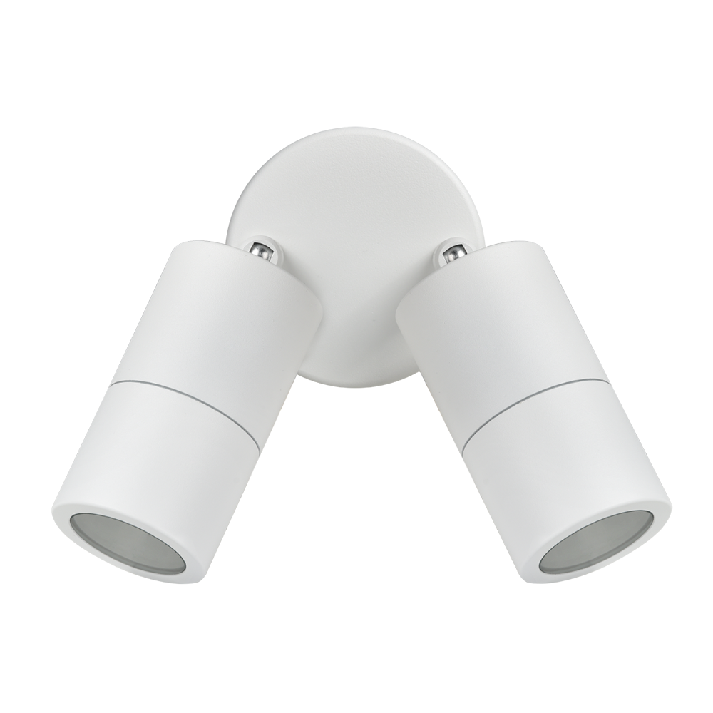 Buy Exterior Wall Lights Australia Beamlite Exterior Wall 2 Lights White Aluminium - 193199WH