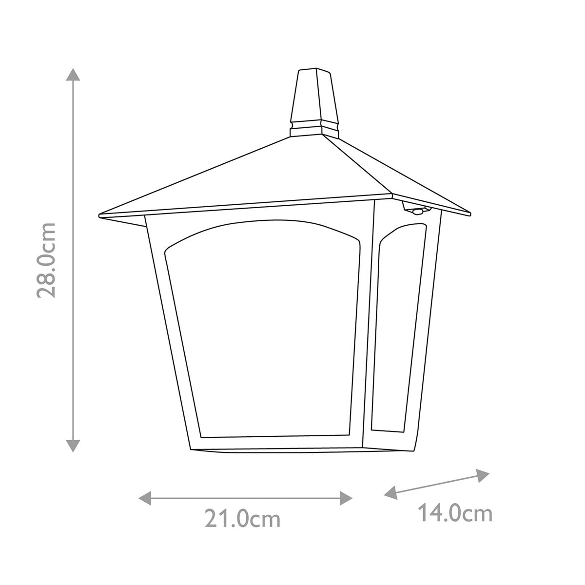 York Wall Flush Lantern Black - BL15-BLACK