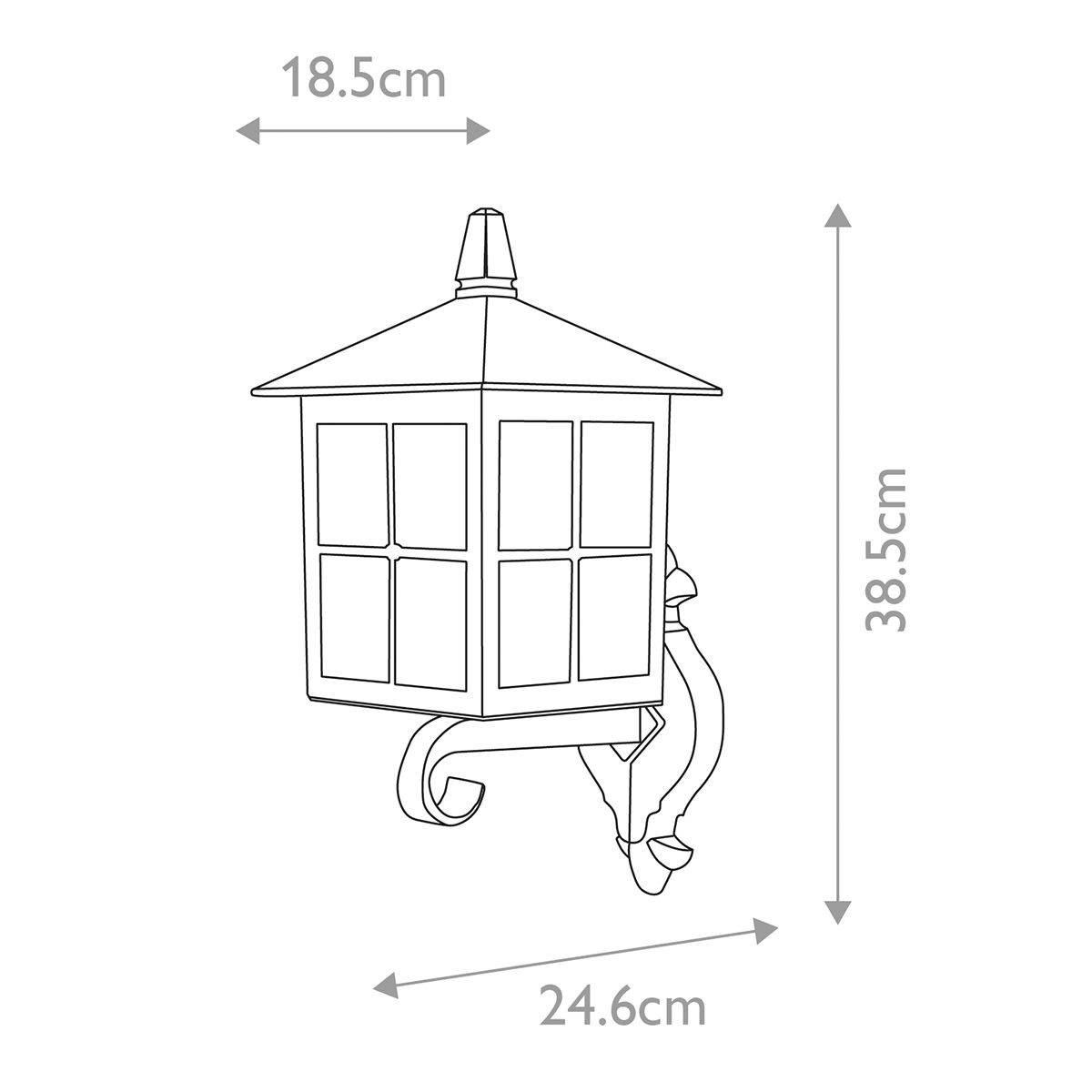 Winchester Wall Up Lantern Black - BL17-BLACK
