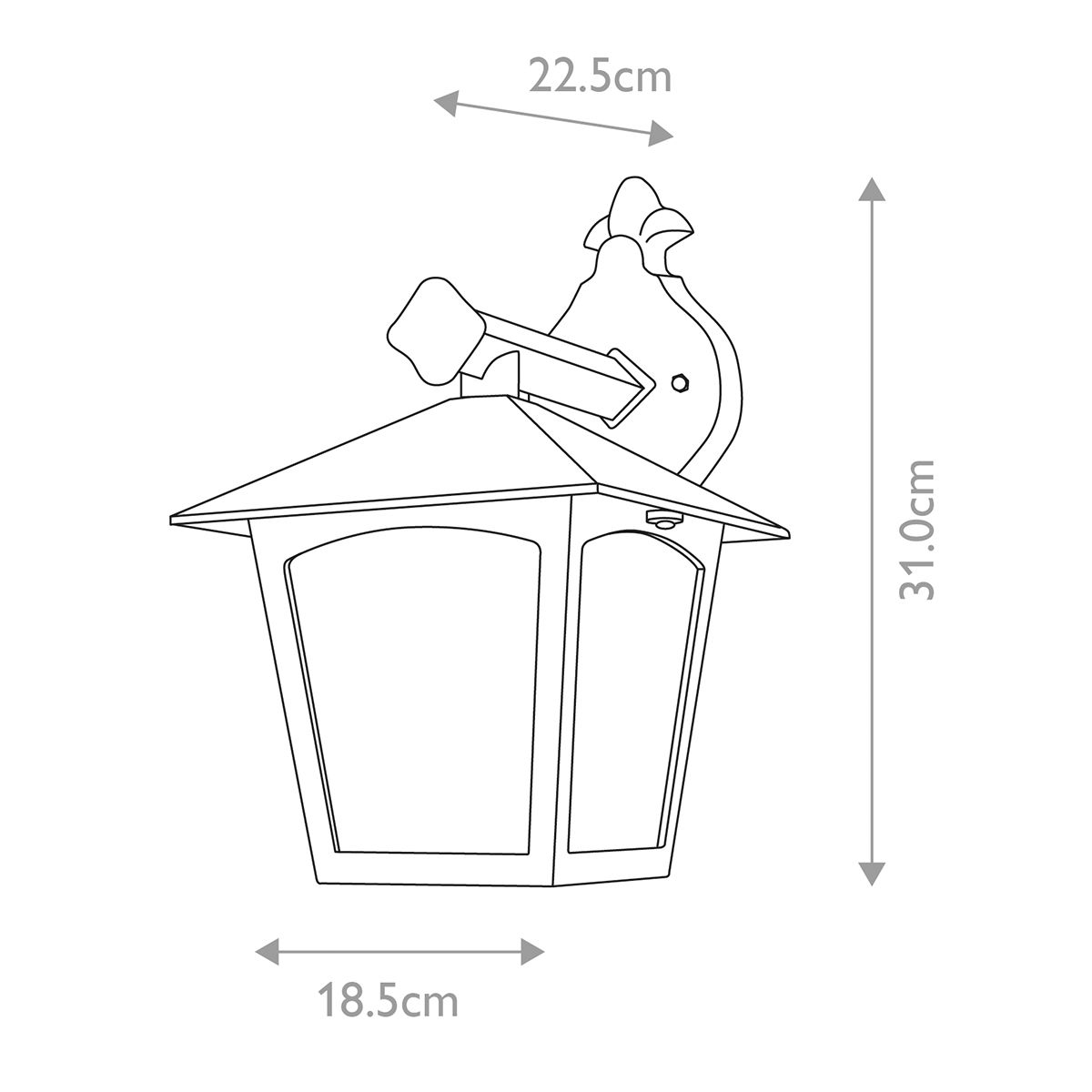 York Wall Down Lantern Black - BL2-BLACK