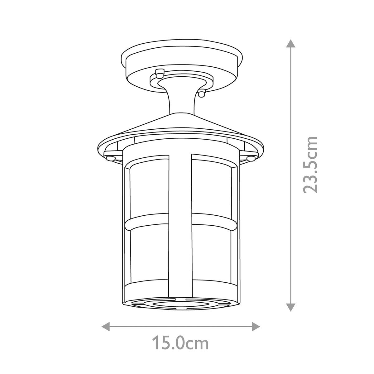 Hereford Ceiling Lantern Black - BL21A-BLACK