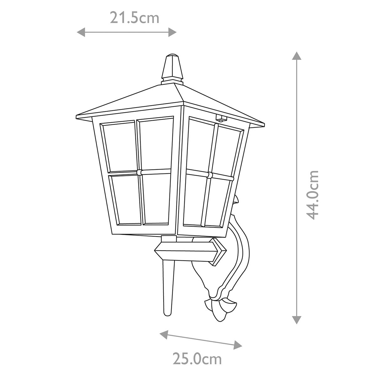 Canterbury Wall Up Lantern Black - BL46M-BLACK