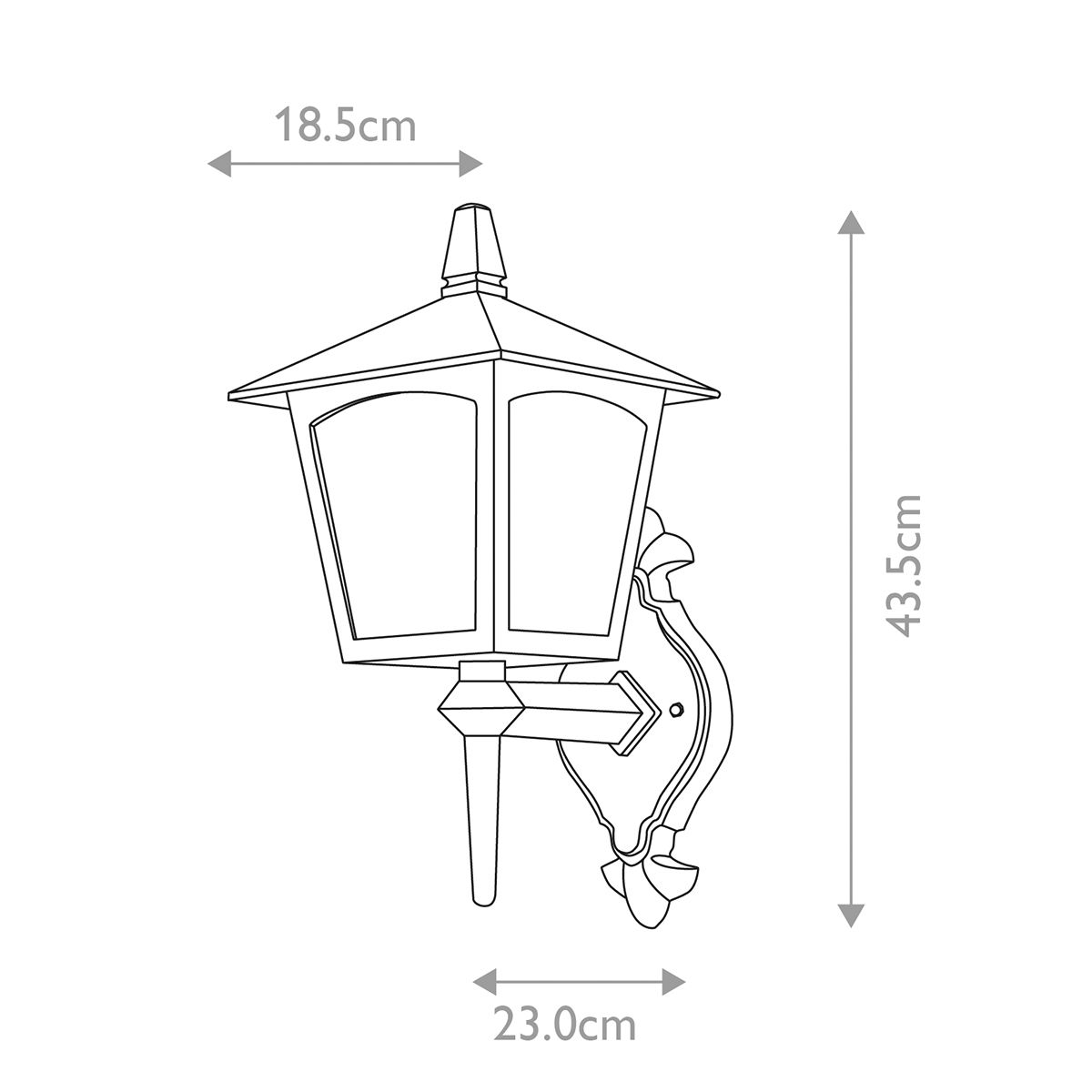 York Wall Up Lantern Black - BL5-BLACK