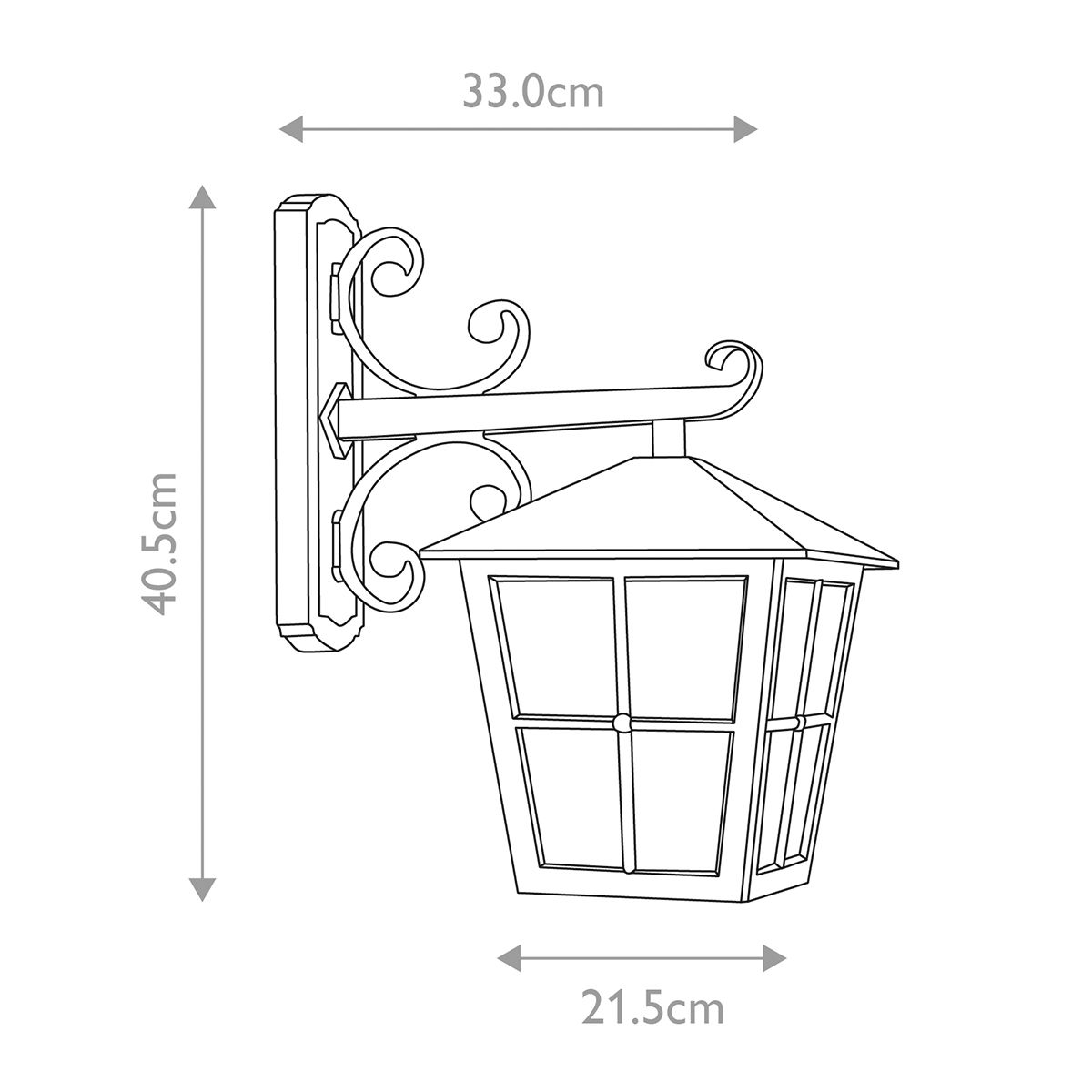 Canterbury Wall Down Lantern Black - BL52M-BLACK