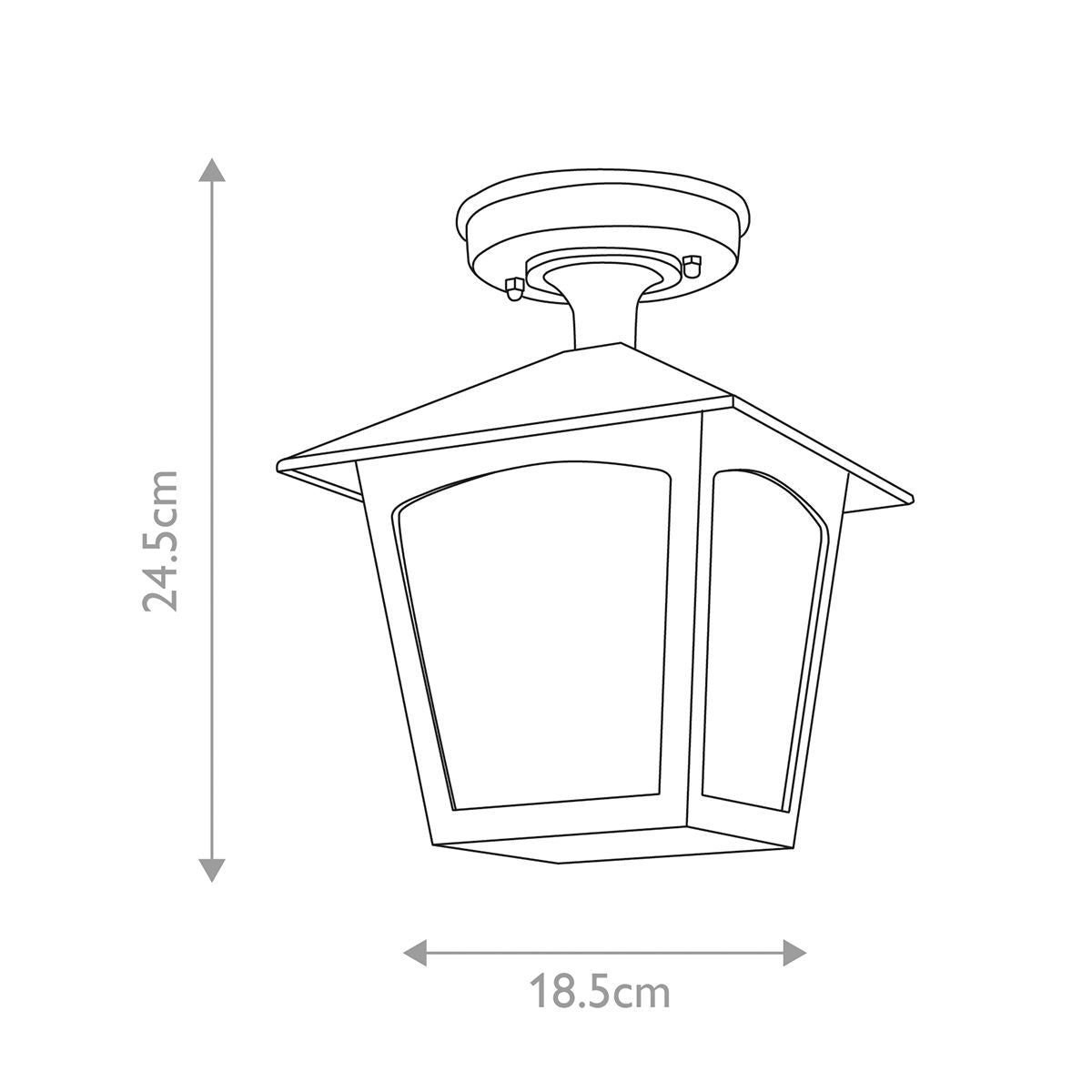 York Ceiling Lantern Black - BL6A-BLACK