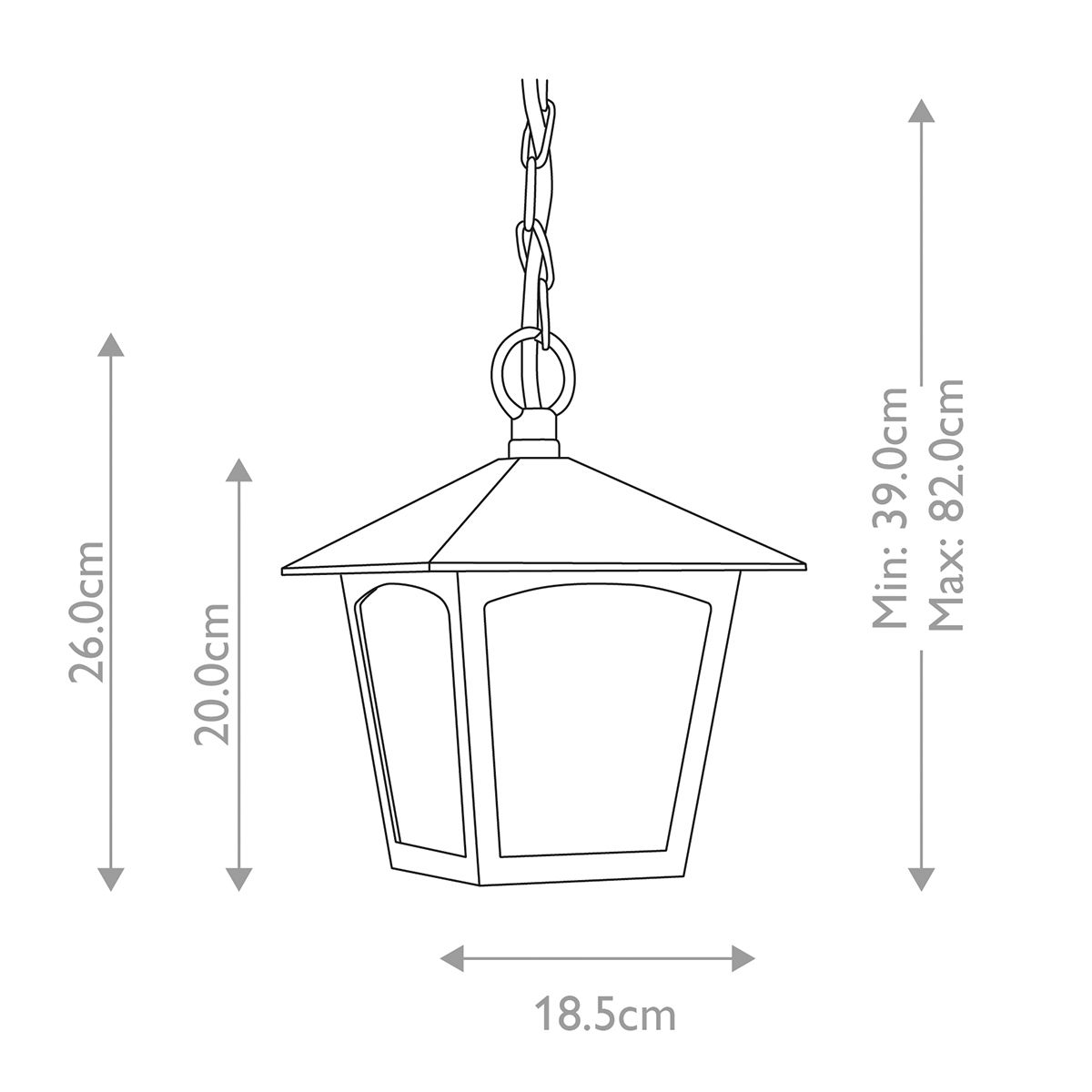 York Porch Chain Lantern Black - BL6B-BLACK