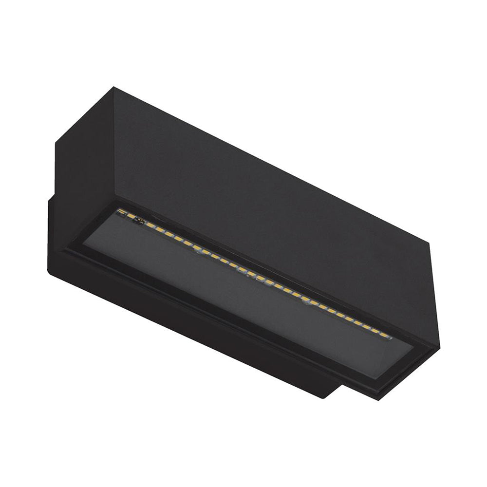 Buy Up / Down Wall Lights Australia Block Up & Down Wall 2 Lights 12W Black Aluminium 3000K - 19548
