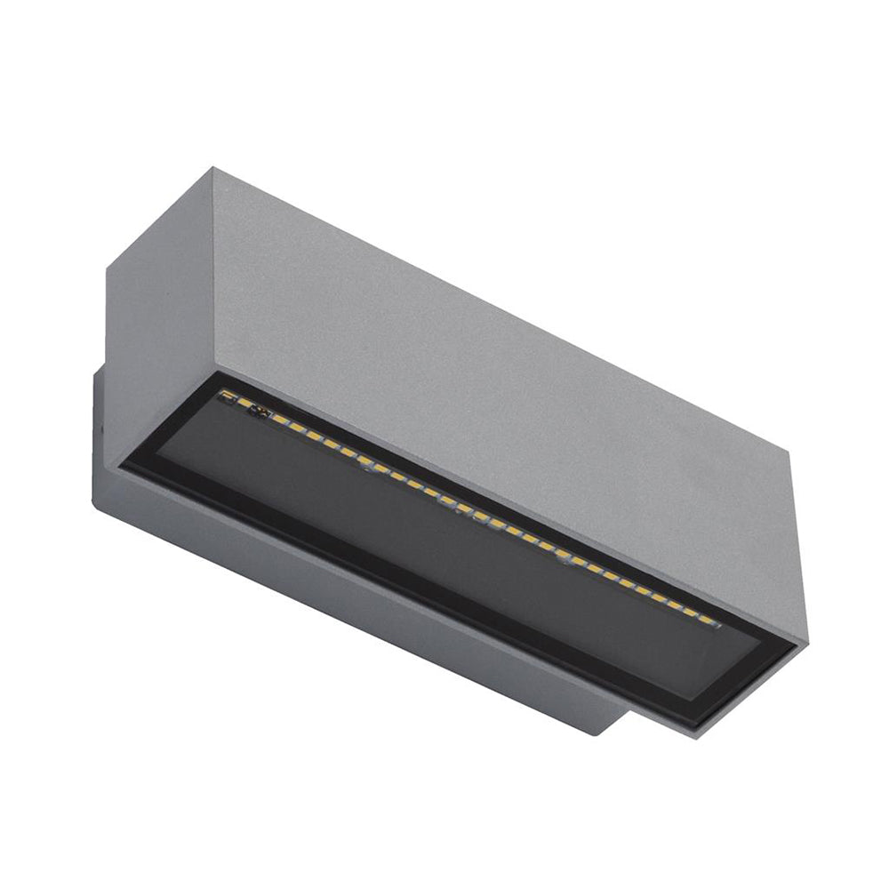 Buy Up / Down Wall Lights Australia Block Up & Down Wall 2 Lights 12W Silver Aluminium 5000K - 19577