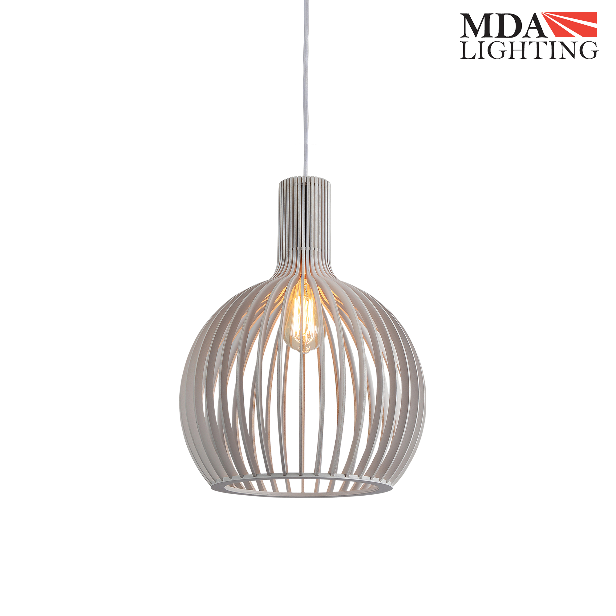 Boaz Medium Pendant Light White - MDABOA1MWH