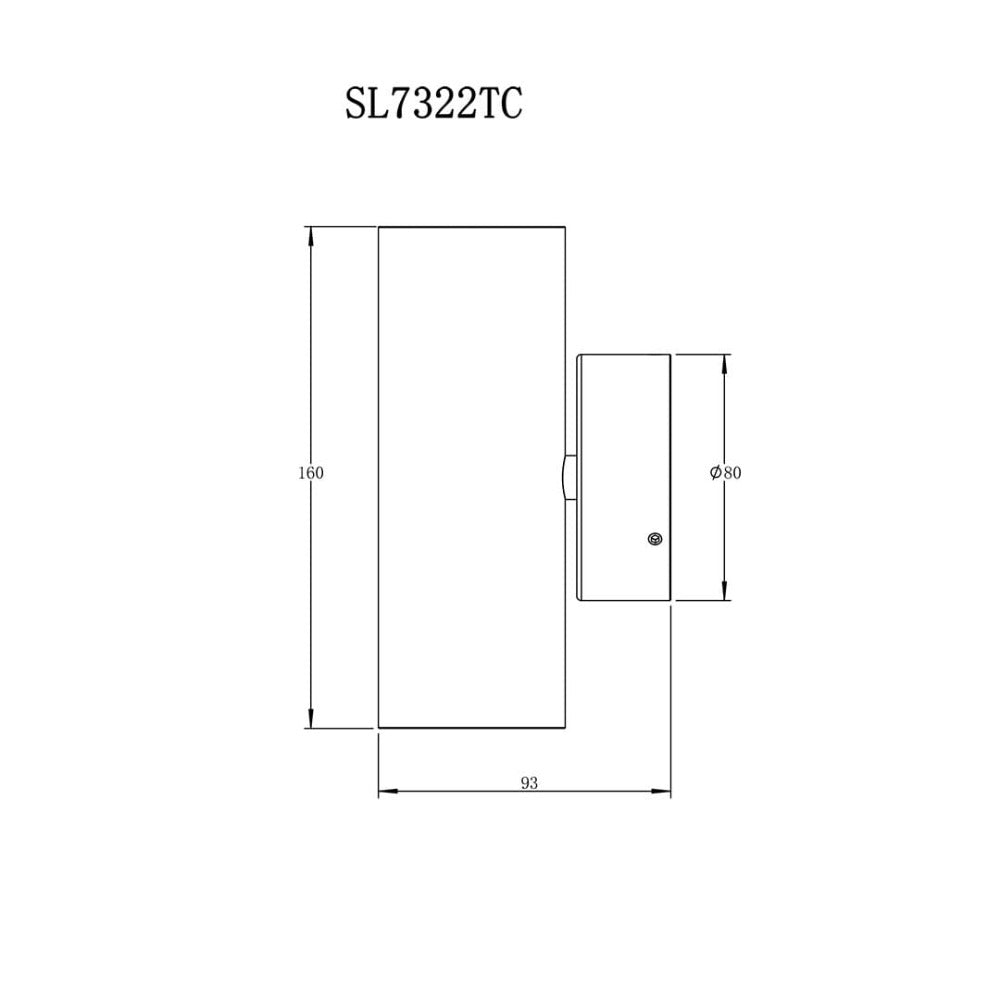 Buy Up / Down Wall Lights Australia BONDI Up / Down Wall Light W60mm Black 3CCT - SL7322TC/BK