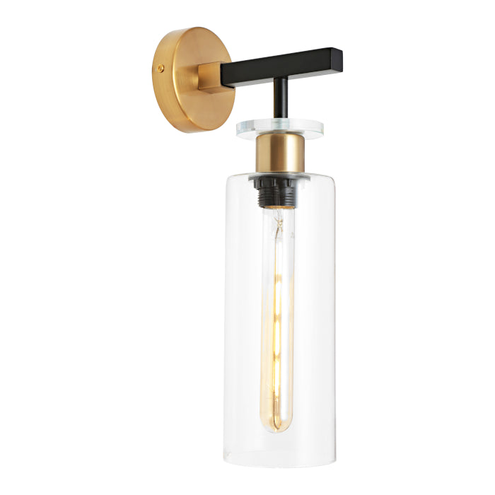 Bourne Wall Light Black & Gold - BOUR1WBLK