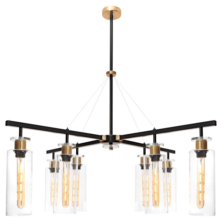 Bourne 8 Light Pendant Black & Gold - BOUR8PBLK