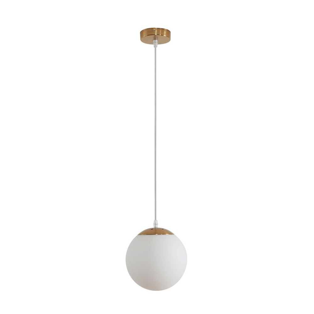 Bubble Pendant Light W200mm Satin Brass Opal Glass - 31462